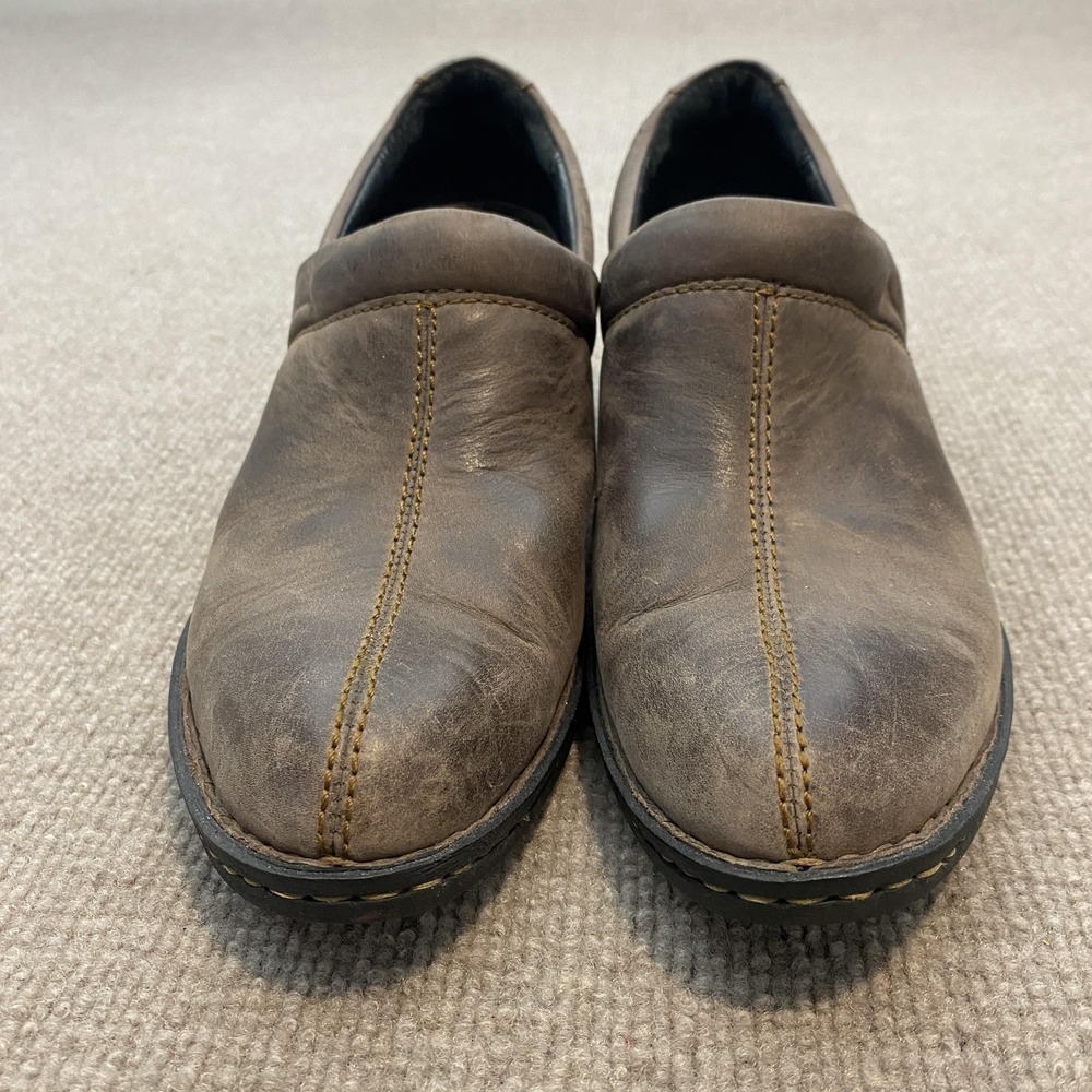 Born Clog Shoes Womens Size 8 Brown Leather Slip On Block Heel Comfort W21992 - Picture 5 of 11